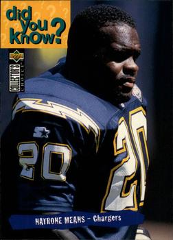 Natrone Means San Diego Chargers 1995 Upper Deck Collector's Choice Did You know? #41